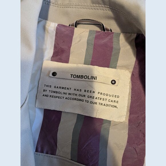 TOMBOLINI - Beige gabardine coat - Sz 50 - Picture 8 of 10